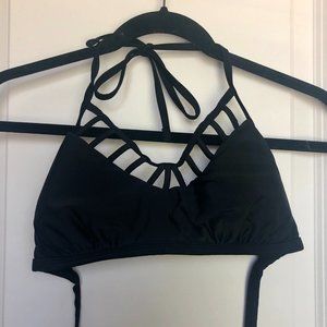 Xhilaration Black Bikini Top with Cut Outs